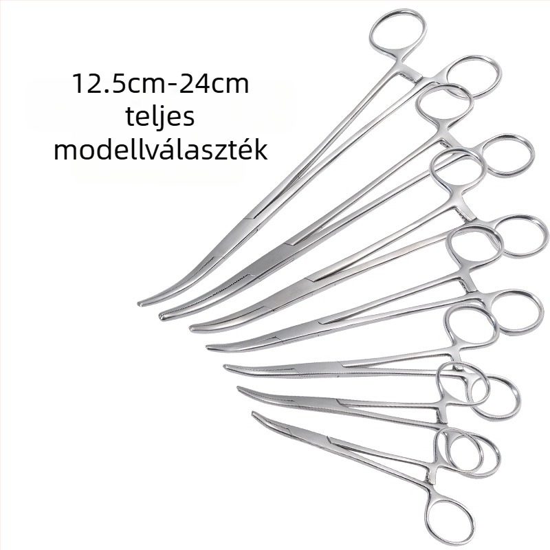 Nagykereskedelmi orvosi rozsdamentes acél vérzéscsillapító csipesz, szőrtelenítő csipesz, köpölyöző csipesz, sebészeti csipesz, érrendszeri csipesz, egyenes könyök, lapos szájfolt