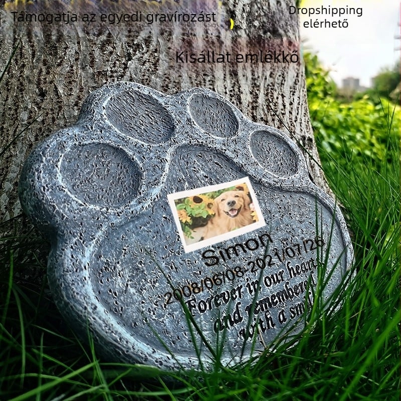 Határokon átnyúló új macska kutya mancs díszek kreatív gyanta kisállat sírkő emlékkő kerti állat szobor dekorációk