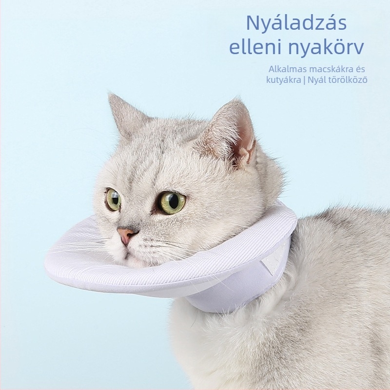 Új kisállat nyáltörlő multifunkcionális kisállat nyakörv könnyű kisállat nyalásgátló nyakörv