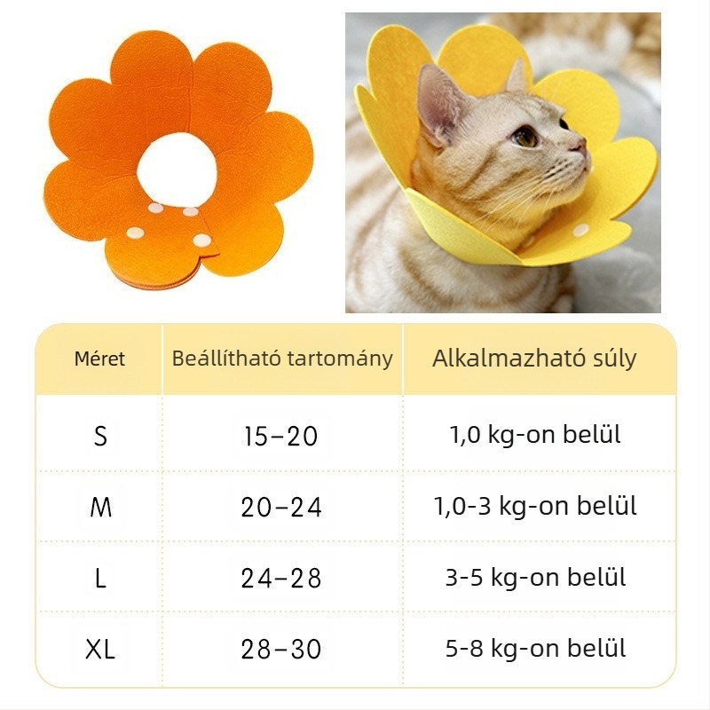 Napraforgó Elizabeth nyakörv kisállat nyakörv macska Elizabeth nyakörv kutya nyakörv sterilizált nyalásgátló fejfedő
