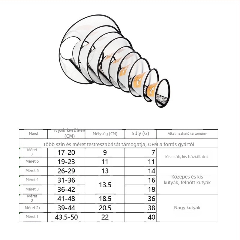 Napraforgó Elizabeth nyakörv kisállat nyakörv macska Elizabeth nyakörv kutya nyakörv sterilizált nyalásgátló fejfedő