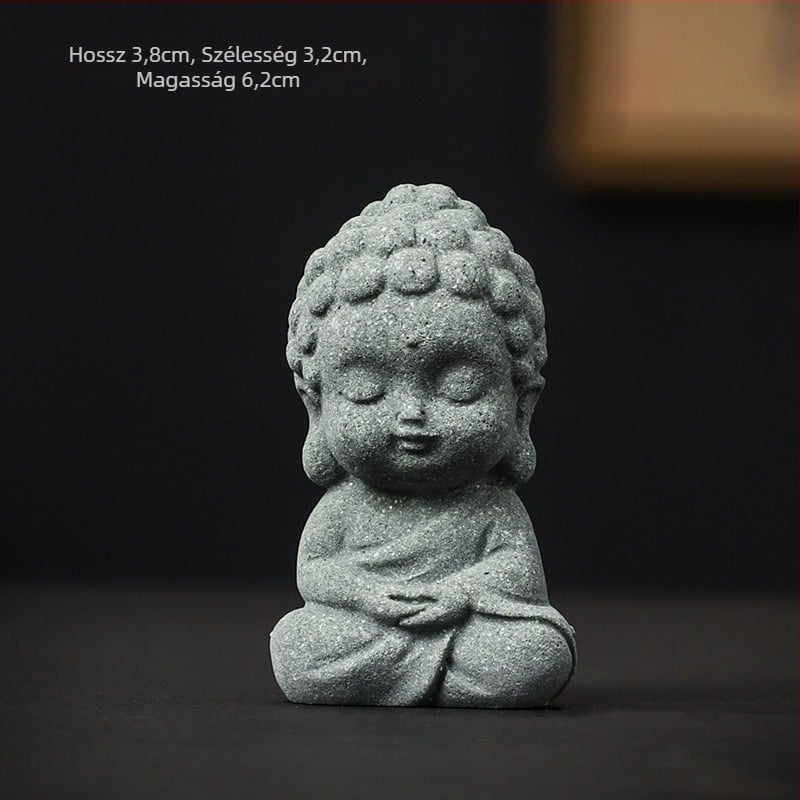 Nemzeti stílusú zöld homokkő táj Buddha szobor Buddha tea háziállat kis díszek bonsai akvárium táj dekoráció kézműves ajándék