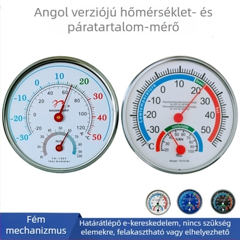 Mutatós hőmérő és higrométer Határokon átnyúló angol verziójú hőmérő Idegen nyelvű külkereskedelmi háztartási Fahrenheit száraz és nedves hőmérő