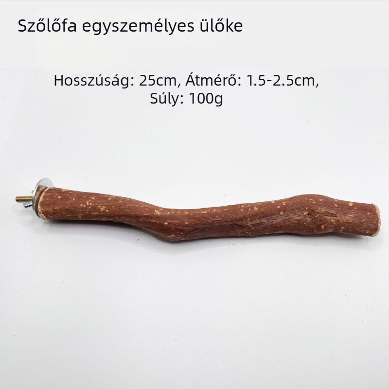 Természetes szőlőfa papagáj tartó kettős ággal, körömápoló játék