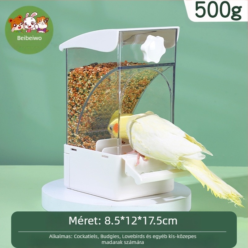 Papagáj etető madáreledel-doboz automatikus függő új madáretető cseppálló tál és cserép gabonahéj-elválasztás madáretetés