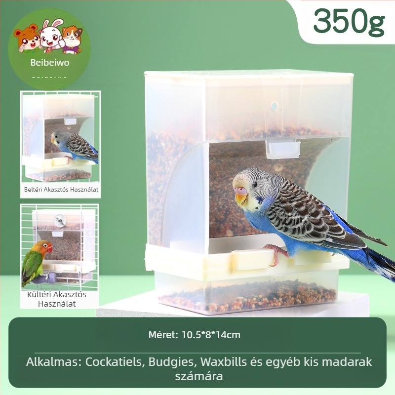 Papagáj etető madáreledel-doboz automatikus függő új madáretető cseppálló tál és cserép gabonahéj-elválasztás madáretetés