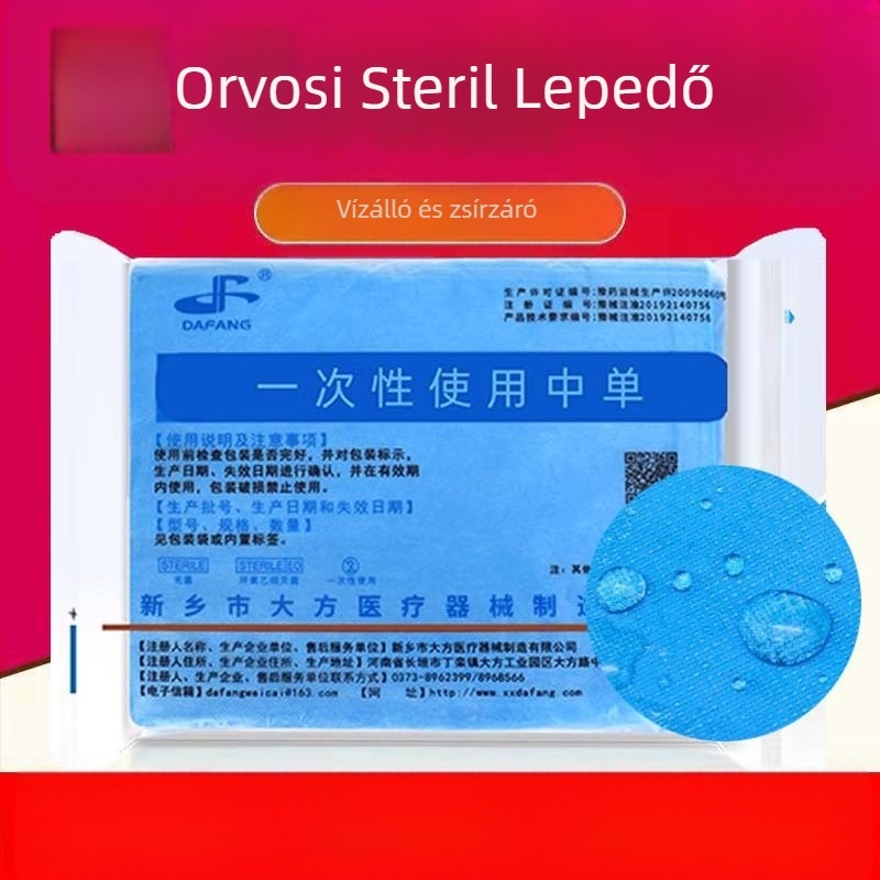 Eldobható lepedőalátét, egyetlen steril orvosi, vízálló ápolószőnyeg, masszázssebészeti, egyetlen szőnyeg, kozmetikai sterilizáló szalag