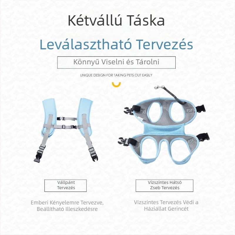 Határokon átnyúló kisállat-kellékek kutyahátizsák második generációs állítható hosszúságú kutyahátizsák nyári lélegző macskatáska raktáron