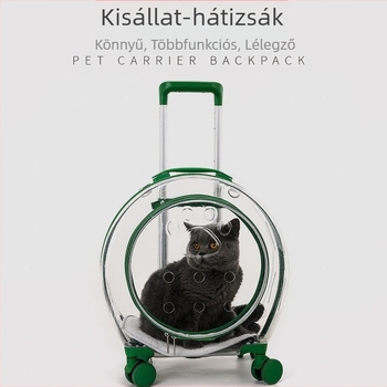 Akril átlátszó kisállat doboz új, vízálló, hordozható űrkapszula macska kutya táska kisállat gurulós tok átlátszó macskatáska