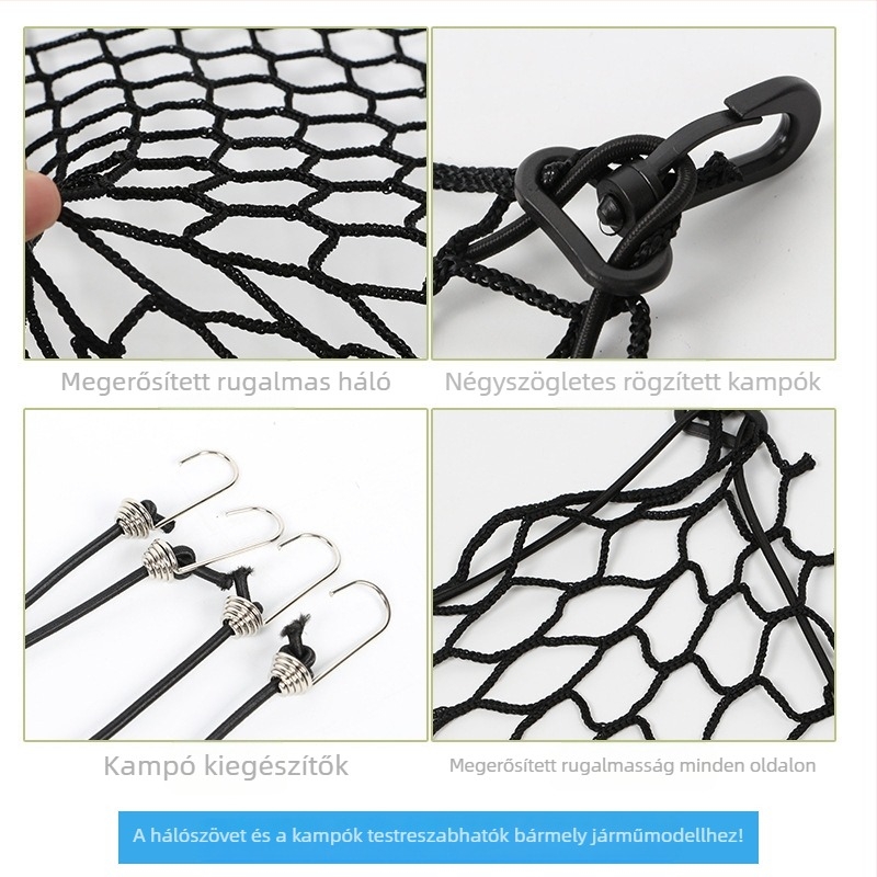 Határokon átnyúló, népszerű autós kisállat-elszigetelő háló, autó hátsó ülésére való kisállat-elzáró háló, csomagtartóba helyezhető kutyabiztonsági háló