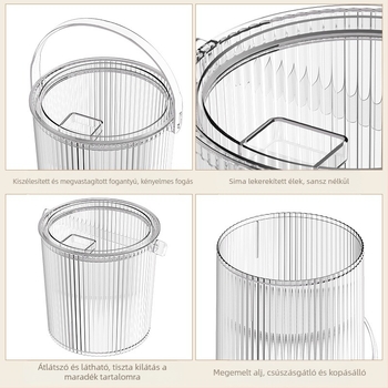 Háztartási lezárt rovarbiztos nedvességálló átlátszó vizuális kutyaeledel-tároló hordó állateledel-tároló üveg tárolódoboz