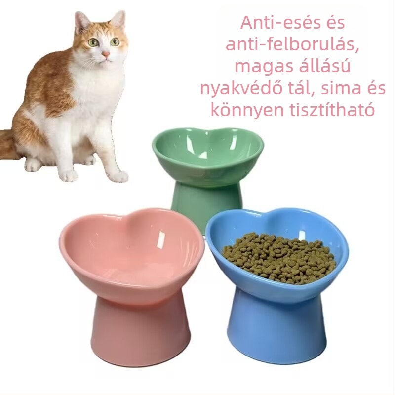 Macskatál Kutyatál Kisállattál Ferde Szájú Kisállat Kellékek Ivóvíztál Magas Tál Ételgátló Pot Nyakvédő Macskaeledel Pot