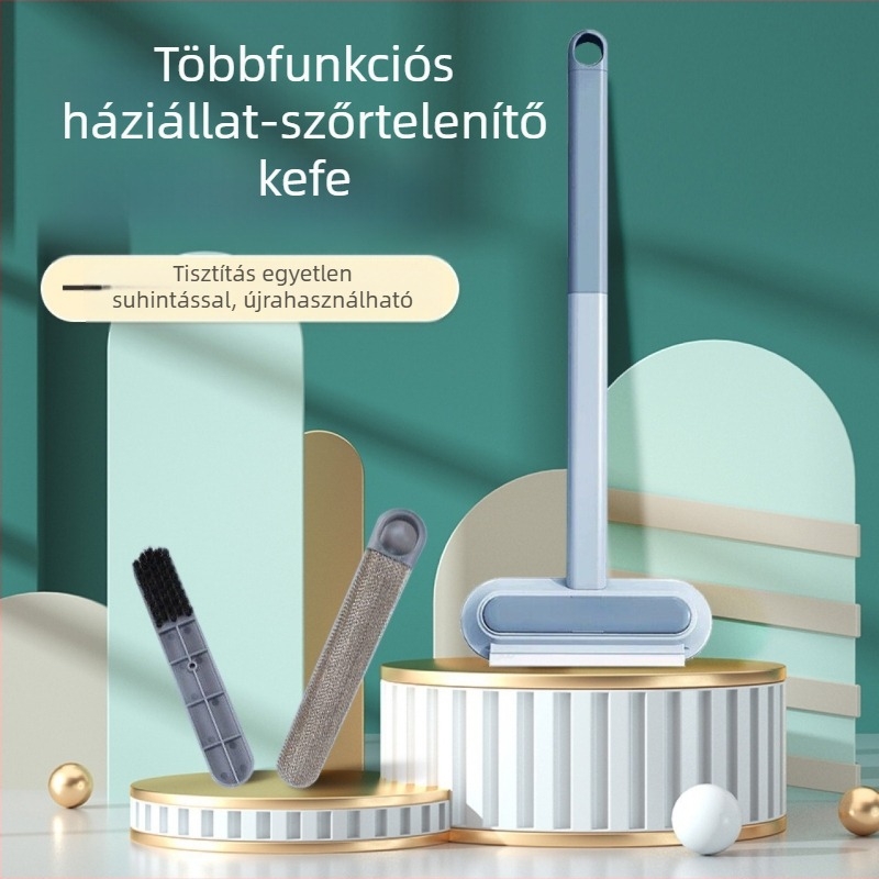 Háztartási kisállat multifunkcionális kombinált szőrtelenítő kefe hosszú rúd kétoldalas kanapé szőnyeg kaparó tisztító műtárgy elektrosztatikus seprű