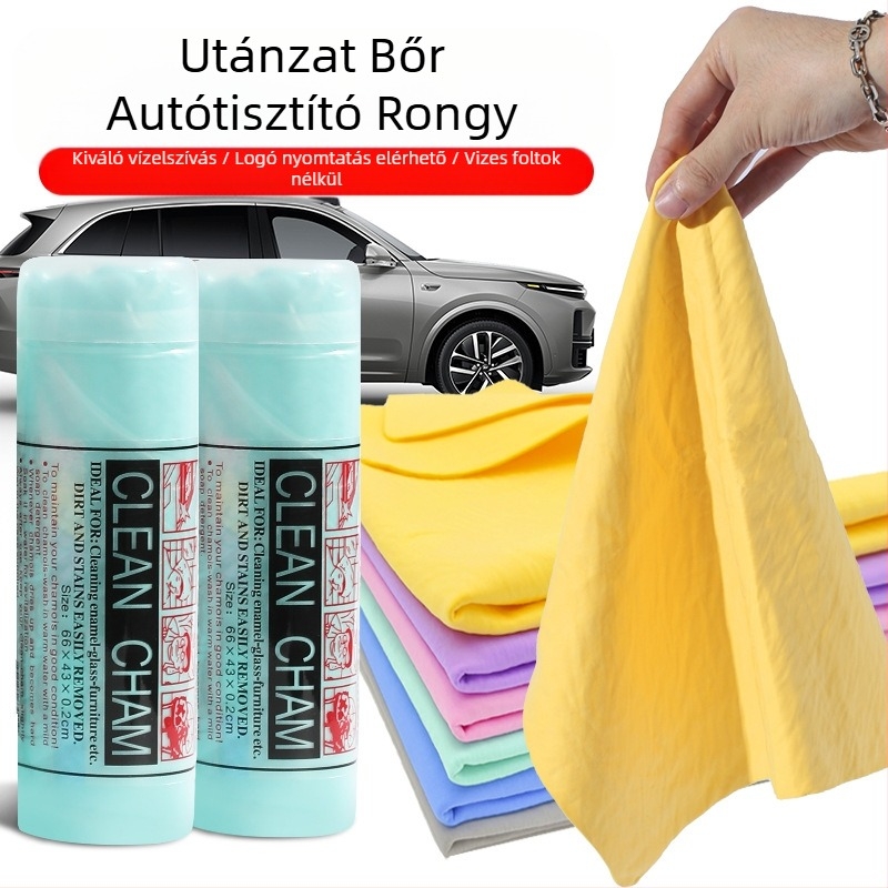 Autótisztító kendő autómosáshoz PVC szarvasbőrből, gyorsan száradó, nedvszívó, nyommentes háztartási nagyméretű autótisztító kendő szarvasbőrből