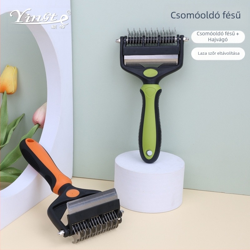Háziállat-kellékek Kisállat multifunkcionális nyitott csomójú fésű kutya macskaszőr kés kisállat all-in-one fésű a lebegő szőr eltávolításához fésű