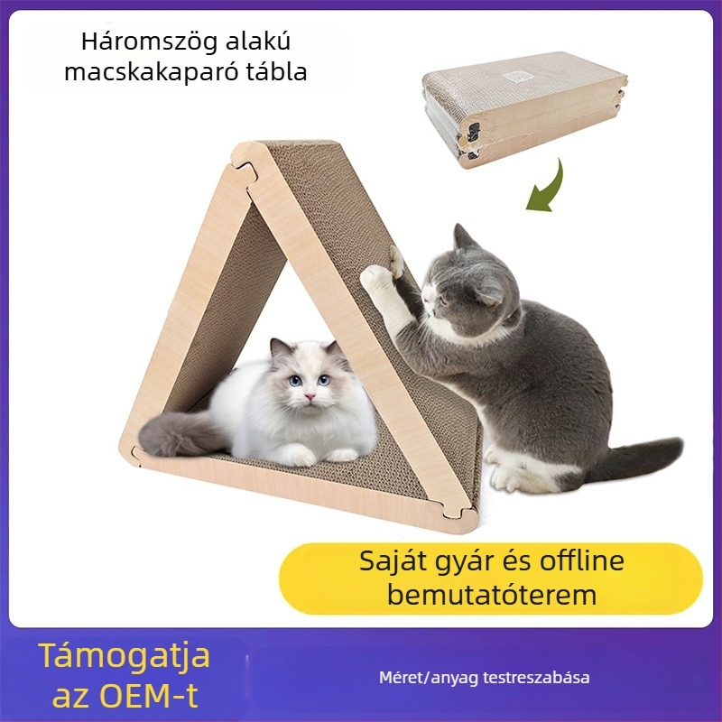 Határokon átnyúló nagykereskedelmi szabványos összecsukható macskakaparó tábla háromszög alakú kaparó macskakaparó tábla 6 oldalas hullámpapír Amazon