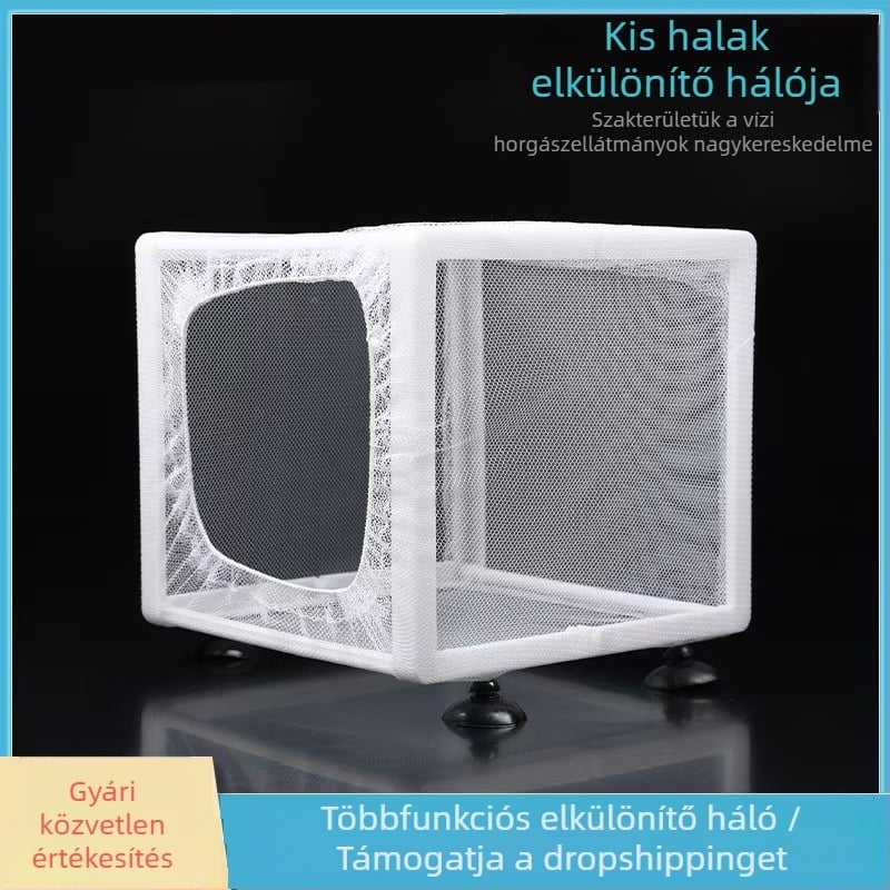 Akvárium keltetőháló akvárium vízszigetelő háló kis halak ivadékának izolációs doboz haltartály tenyészdoboz tapadókoronggal