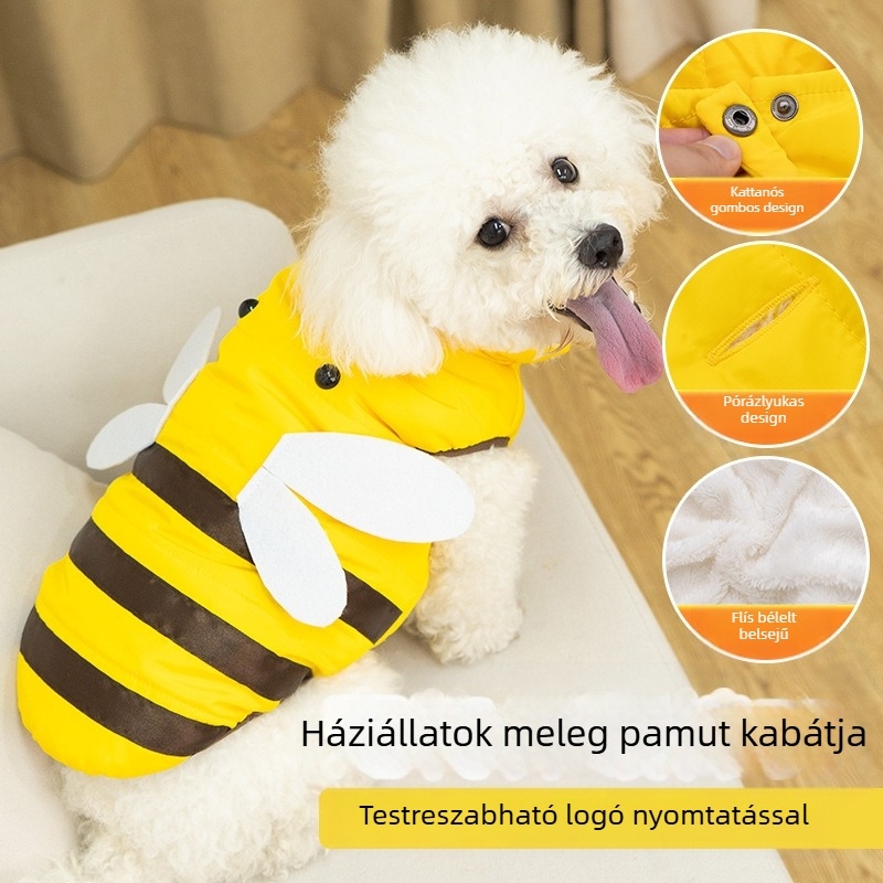 CrossBorder kutyaruhák, őszi és téli pamutruhák, mellkas- és hátrészbe integrált mellények, mellények, kis méretű kutyáknak, corgi méh kisállatruhák
