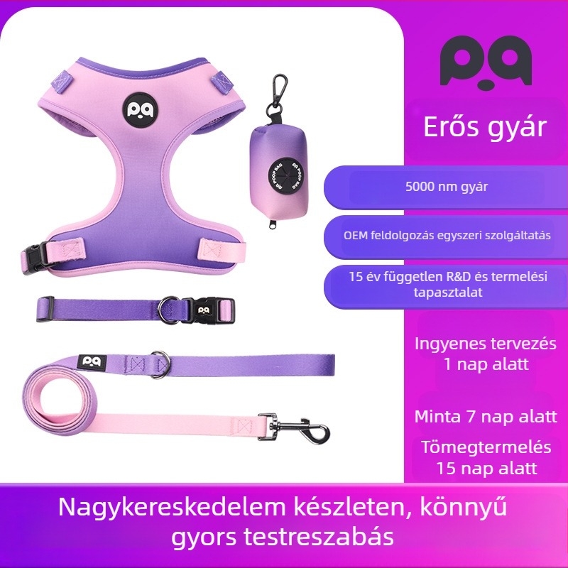 Határokon átnyúló kisállat kutya húzókötél szíj kutya nyakörv mellkasi szíj öltöny nagykereskedelmi egyedi kisállat kellékek
