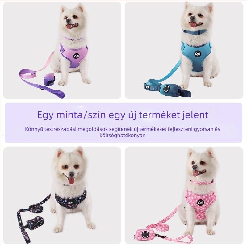 Határokon átnyúló kisállat kutya húzókötél szíj kutya nyakörv mellkasi szíj öltöny nagykereskedelmi egyedi kisállat kellékek