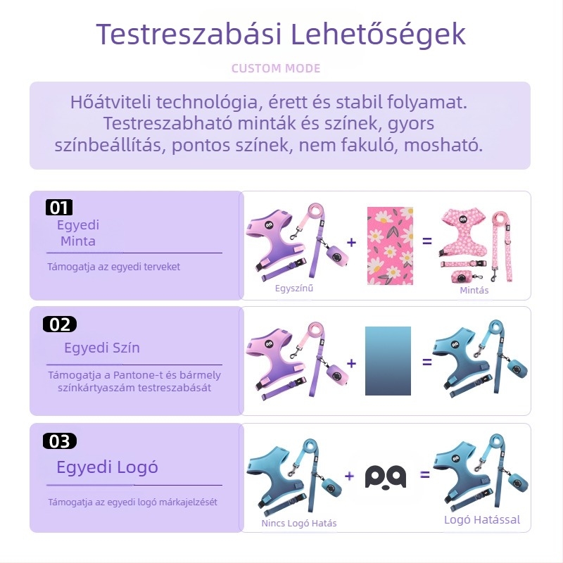 Határokon átnyúló kisállat kutya húzókötél szíj kutya nyakörv mellkasi szíj öltöny nagykereskedelmi egyedi kisállat kellékek