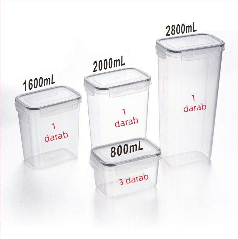 Sűrű PP lezárt tartály nagy kapacitású élelmiszeripari gabonafélék nedvességálló doboz átlátszó tároló vödör