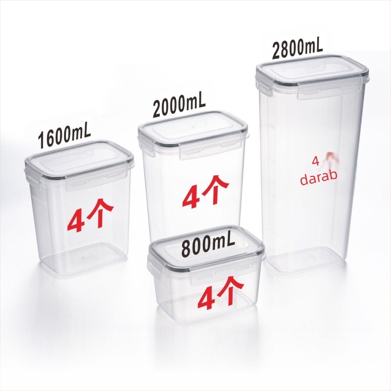 Sűrű PP lezárt tartály nagy kapacitású élelmiszeripari gabonafélék nedvességálló doboz átlátszó tároló vödör