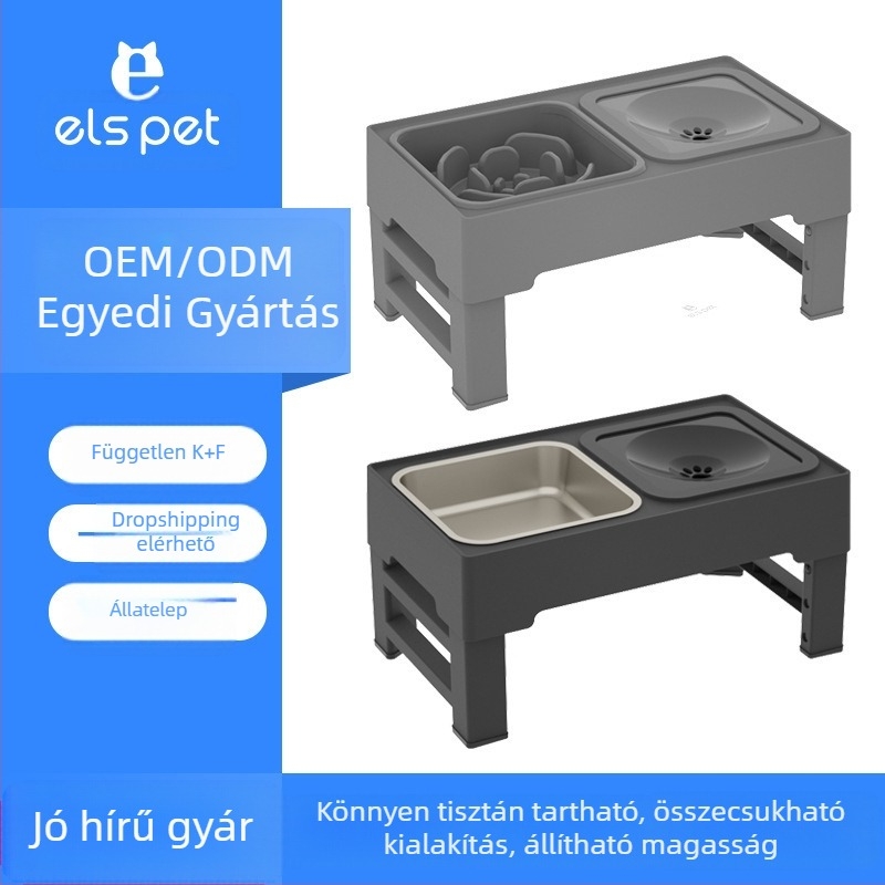 Állateledel tál rozsdamentes acél kutyatál állateledel kellékek Slow Food Bowl etető összecsukható itatótál kutyatál otthoni étkészletek
