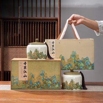 Kerámia teásdobozok, Thousand Miles Mountain tea ajándékdobozok, Kerámia dobozok, Üres ajándékdobozok, Wuyi szikla tea, Oolong tea ajándékok