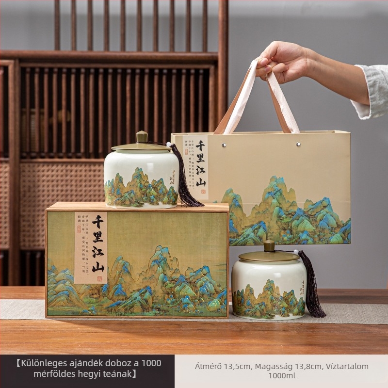 Kerámia teásdobozok, Thousand Miles Mountain tea ajándékdobozok, Kerámia dobozok, Üres ajándékdobozok, Wuyi szikla tea, Oolong tea ajándékok