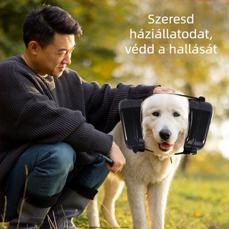 Zajcsökkentő fülvédő kisállat kutyáknak közepes méretű vadászathoz és lövészethez, kényelmes ajakvédő, zajcsökkentő fülvédő kutyáknak, raktáron, nagykereskedelemben