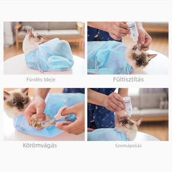 Amazon multifunkcionális macskamosó táska karcálló macska fürdőtáska körömvágó tűs fürdőtáska kisállat macska kellékek