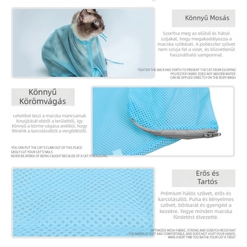 Amazon multifunkcionális macskamosó táska karcálló macska fürdőtáska körömvágó tűs fürdőtáska kisállat macska kellékek