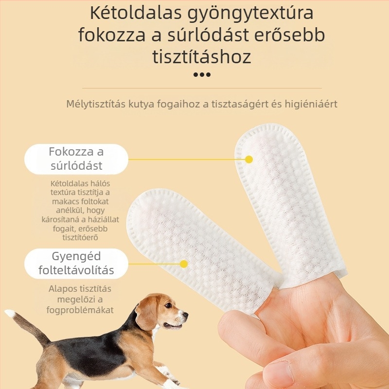 Kisállat fogtisztító kendők kutyáknak szájüregi fogtisztítás macska friss lehelet fogkő eltávolítás kőujjhüvely