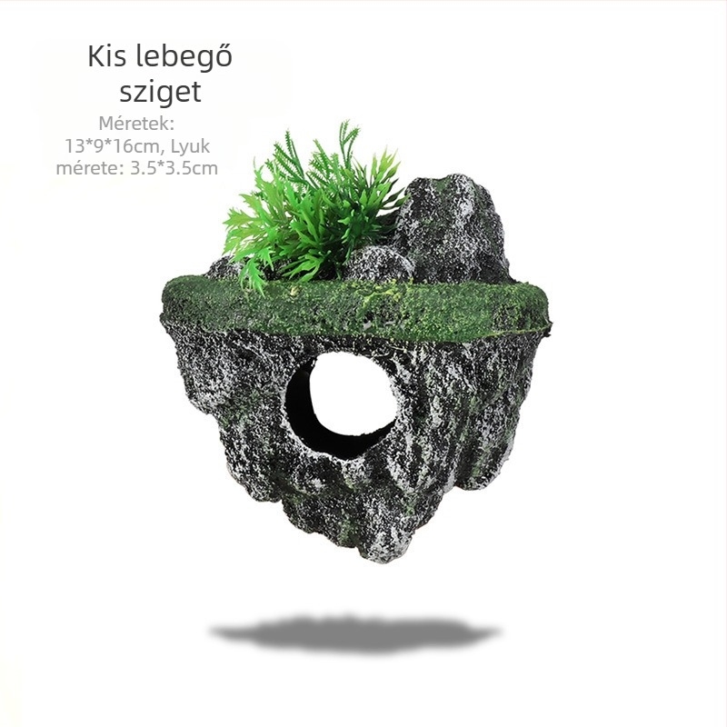 Akvárium tereprendezés függő kő úszó díszek szimuláció dekoráció habkő ökológiai környezet sziklakert tereprendezés kő menekülés barlangház