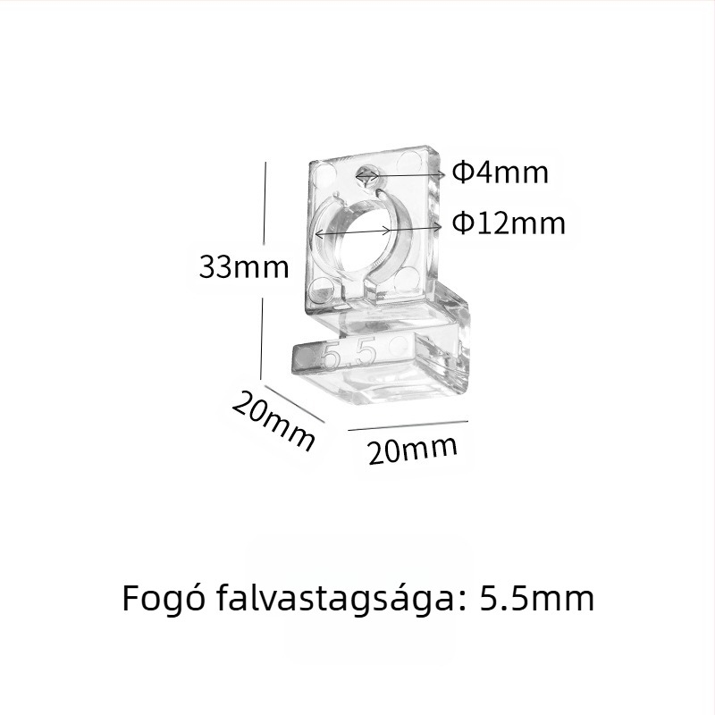 Akvárium fedél konzol átlátszó, nagy szilárdságú PC kis mini be- és kimeneti cső fix üveg fali tartókonzol