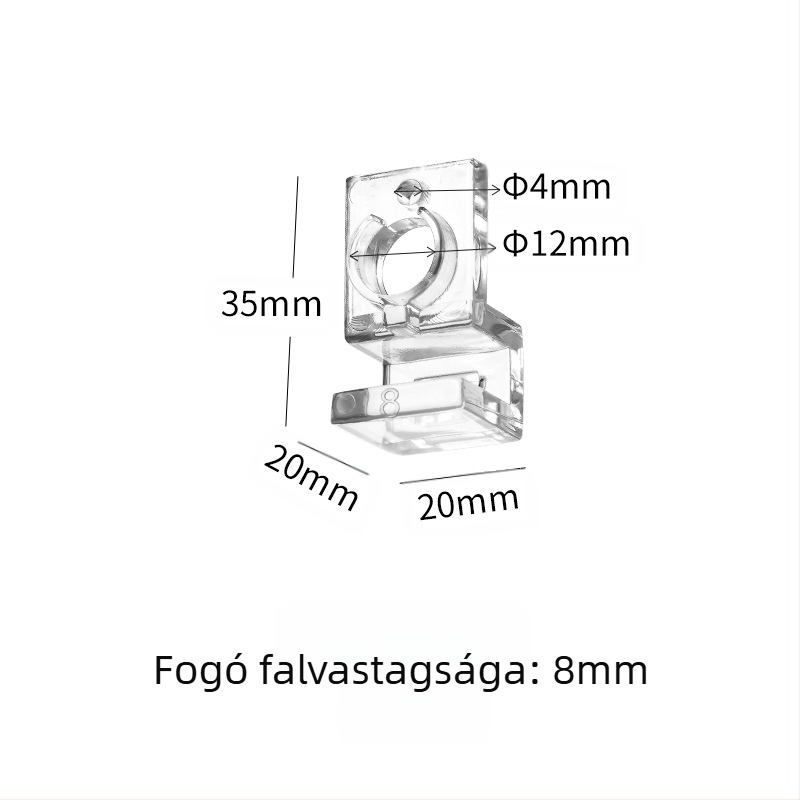 Akvárium fedél konzol átlátszó, nagy szilárdságú PC kis mini be- és kimeneti cső fix üveg fali tartókonzol