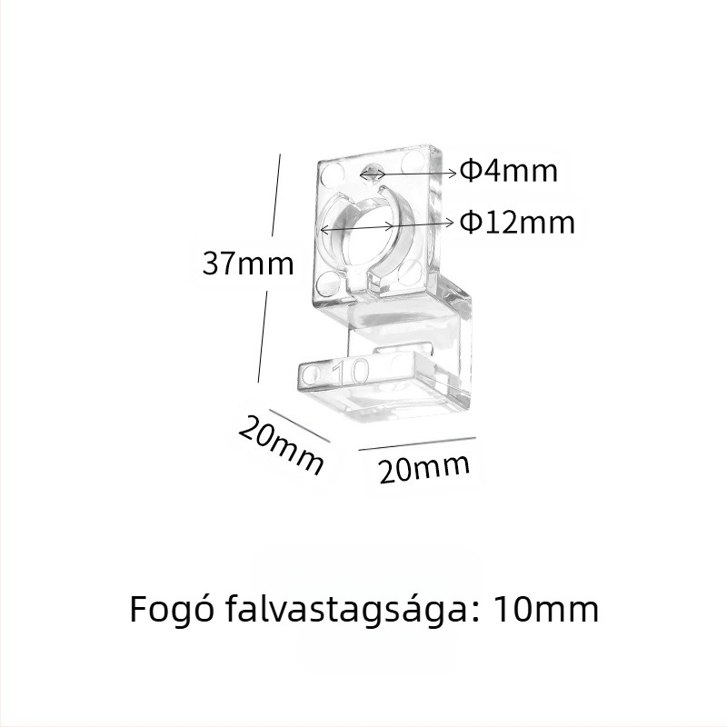 Akvárium fedél konzol átlátszó, nagy szilárdságú PC kis mini be- és kimeneti cső fix üveg fali tartókonzol