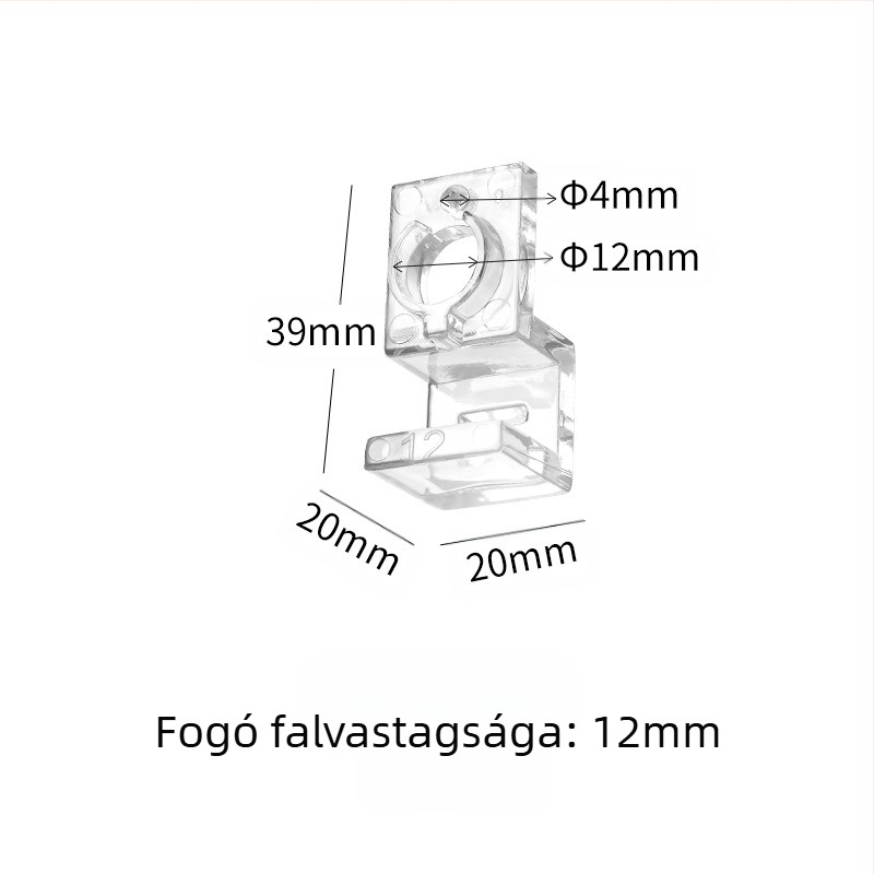 Akvárium fedél konzol átlátszó, nagy szilárdságú PC kis mini be- és kimeneti cső fix üveg fali tartókonzol