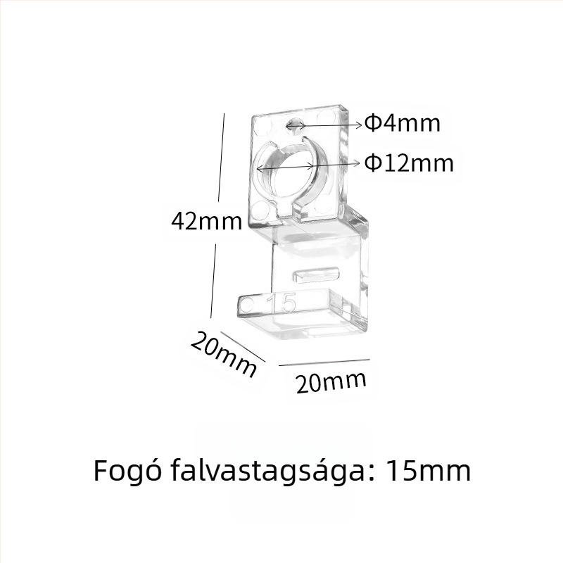 Akvárium fedél konzol átlátszó, nagy szilárdságú PC kis mini be- és kimeneti cső fix üveg fali tartókonzol