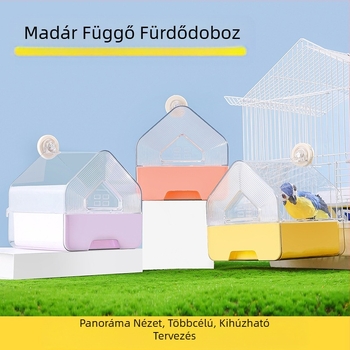Madár Külső Kád Mosdó Papagáj Fürdődoboz Átlátszó Fürdőszobai Madár Többfunkciós Fiókos Zuhanyzókád