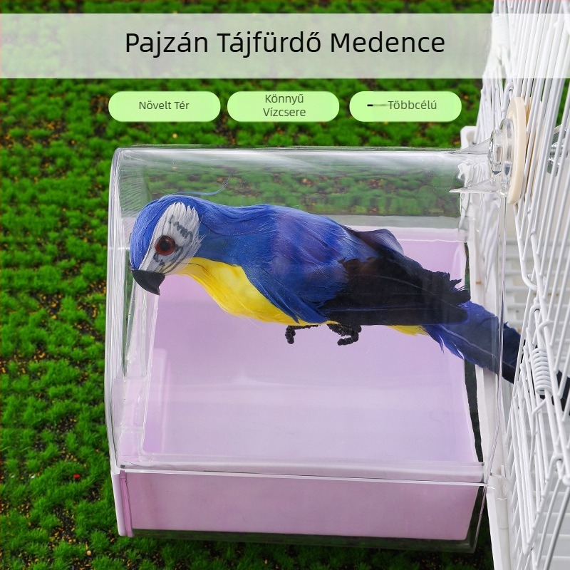 Madár Külső Kád Mosdó Papagáj Fürdődoboz Átlátszó Fürdőszobai Madár Többfunkciós Fiókos Zuhanyzókád