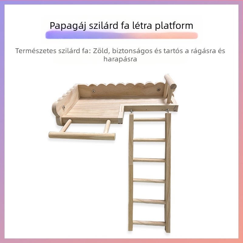 Fekete Főnix Bazsarózsa Papagáj Tömörfa Ágy Tigrisbőr Mászólépcső Rúdplatform Platform Madárkalitka Dekoráció Madárkellékek Kellékek