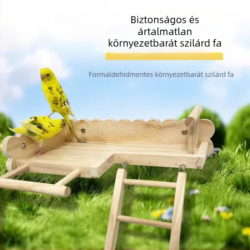 Fekete Főnix Bazsarózsa Papagáj Tömörfa Ágy Tigrisbőr Mászólépcső Rúdplatform Platform Madárkalitka Dekoráció Madárkellékek Kellékek