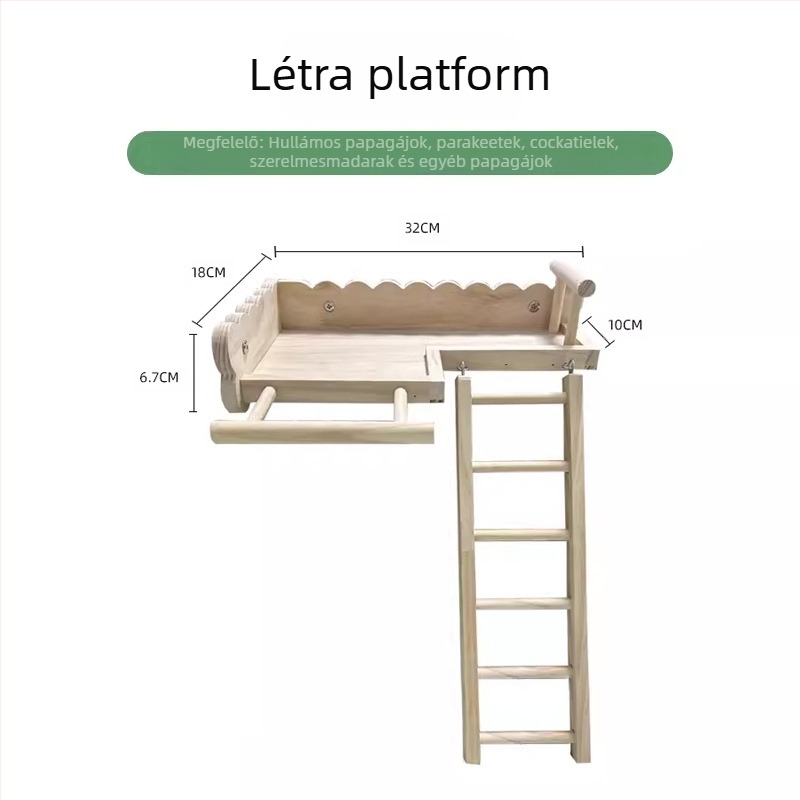 Fekete Főnix Bazsarózsa Papagáj Tömörfa Ágy Tigrisbőr Mászólépcső Rúdplatform Platform Madárkalitka Dekoráció Madárkellékek Kellékek