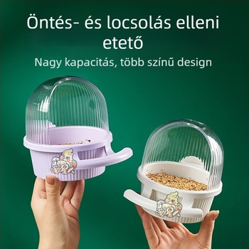 Madáretető, cseppálló etetőtál, macaron, szalagállvánnyal, belső rögzített, kereszt alakú selyem madárkalitka, nagy kapacitású ételdoboz