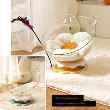 Űrkapszula macskafészek az unalom enyhítésére, önkielégítő macskajáték beépített macska forgótányérral és vicces macskabottal, többfunkciós macskafészek macskáknak játékhoz és alváshoz