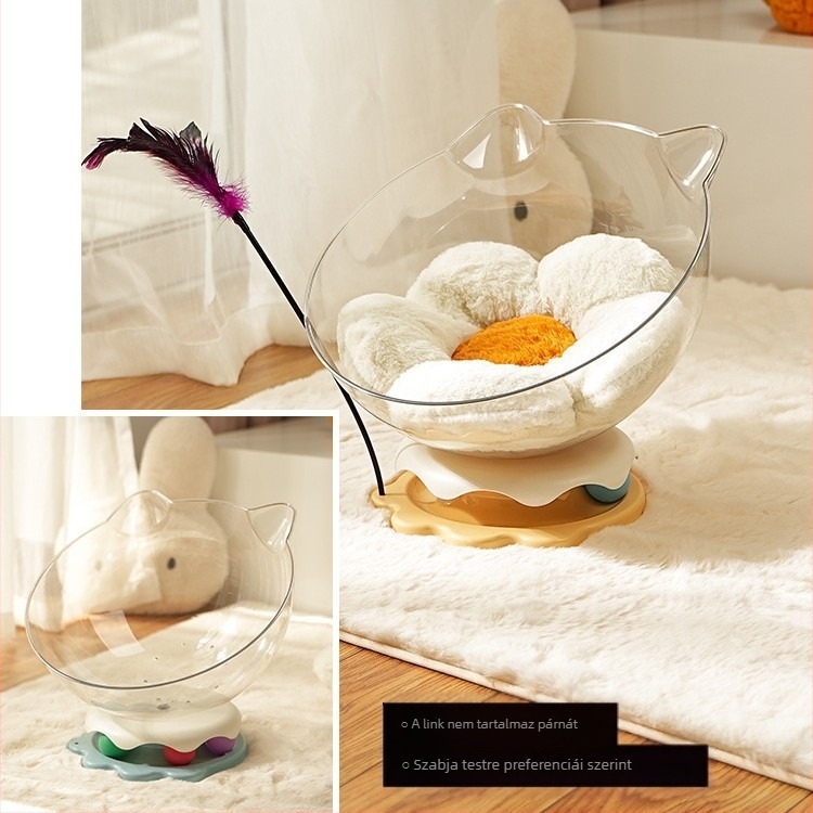 Űrkapszula macskafészek az unalom enyhítésére, önkielégítő macskajáték beépített macska forgótányérral és vicces macskabottal, többfunkciós macskafészek macskáknak játékhoz és alváshoz