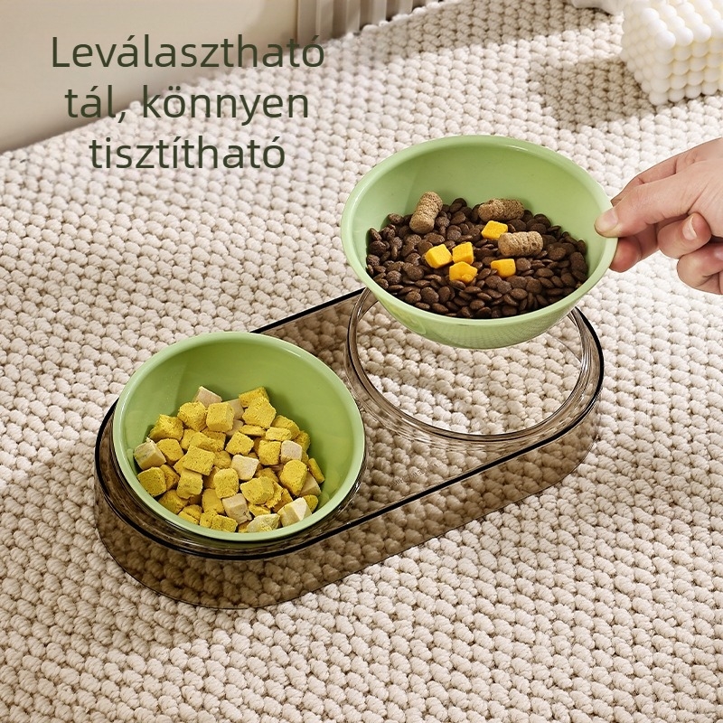 Macskatál, átlátszó macskaeledel-tál, kisállat-etetési és ivóvíz-tál, dupla tál, kutyatál, felborulásgátló kisállat-tál, evőtál, kisállat-kellékek
