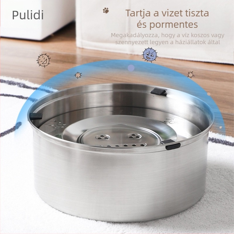 Kutyáknak és macskáknak való eledelhez való evőeszközök, rozsdamentes acélból készült kutyatál, függesztett tál, ivóvíz, úszó kutyamedence, ivóvíz, nagy kapacitású etetőtál, kisállat-tál